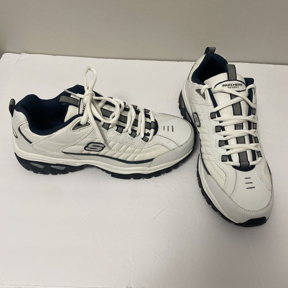 Skechers Mens Energy After Burn Sneaker 13 White Leather 50081 Athletic Casual